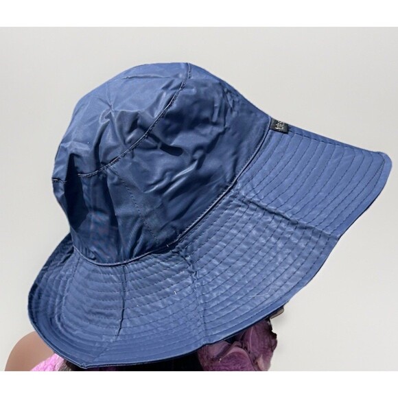 TOTES PVC Bucket Rain Sun Hat Women's 59cm Packable Cruise Resort Blue - Picture 1 of 4